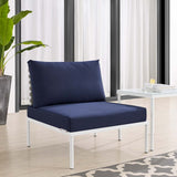 Harmony Sunbrella Basket Weave Outdoor Patio Aluminum Armless Chair - BUILDMYPLACE