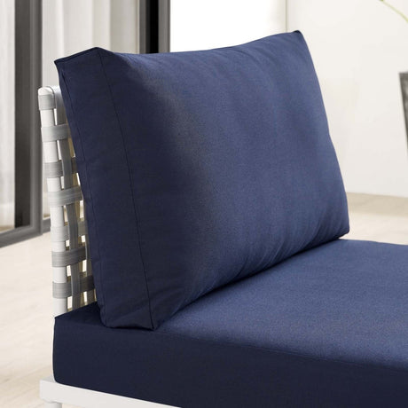 Harmony Sunbrella Basket Weave Outdoor Patio Aluminum Armless Chair - BUILDMYPLACE