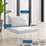 Harmony Sunbrella Basket Weave Outdoor Patio Aluminum Armless Chair - BUILDMYPLACE