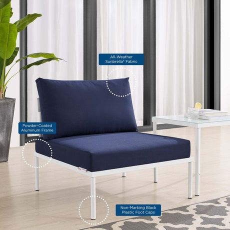 Harmony Sunbrella Outdoor Patio Aluminum Armless Chair - BUILDMYPLACE