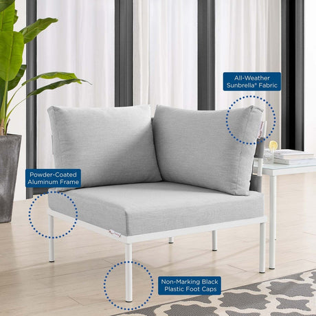 Harmony Sunbrella Outdoor Patio Aluminum Corner Chair - BUILDMYPLACE
