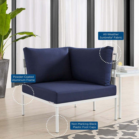 Harmony Sunbrella Outdoor Patio Aluminum Corner Chair - BUILDMYPLACE
