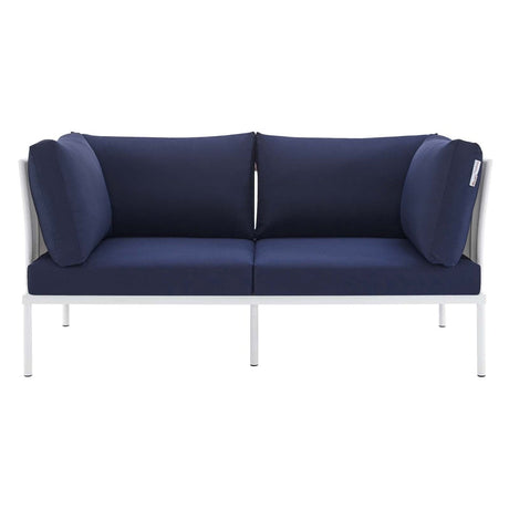 Harmony Sunbrella Outdoor Patio Aluminum Loveseat - BUILDMYPLACE