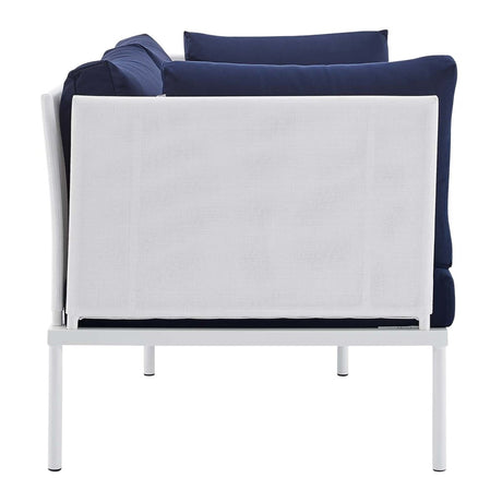 Harmony Sunbrella Outdoor Patio Aluminum Loveseat - BUILDMYPLACE