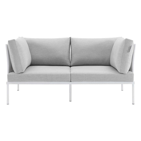 Harmony Sunbrella Outdoor Patio Aluminum Loveseat - BUILDMYPLACE