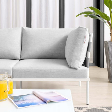 Harmony Sunbrella Outdoor Patio Aluminum Loveseat - BUILDMYPLACE