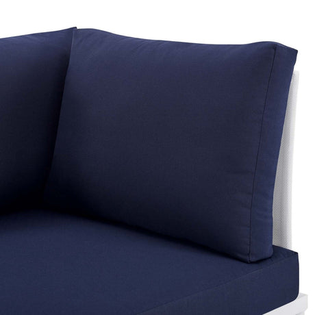 Harmony Sunbrella Outdoor Patio Aluminum Loveseat - BUILDMYPLACE