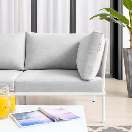 Harmony Sunbrella Outdoor Patio Aluminum Loveseat - BUILDMYPLACE
