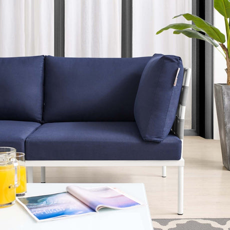 Harmony Sunbrella Outdoor Patio Aluminum Loveseat - BUILDMYPLACE