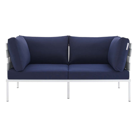 Harmony Sunbrella Outdoor Patio Aluminum Loveseat - BUILDMYPLACE