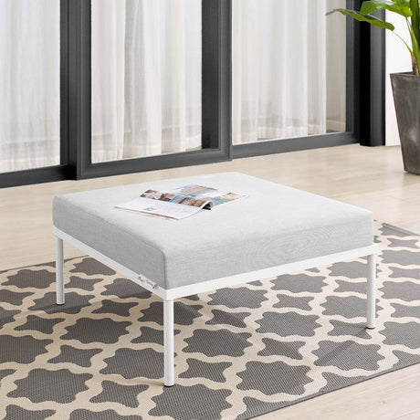 Harmony Sunbrella Outdoor Patio Aluminum Ottoman - BUILDMYPLACE