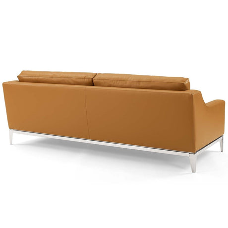 Harness 83.5" Stainless Steel Base Leather Sofa - BUILDMYPLACE