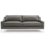 Harness 83.5" Stainless Steel Base Leather Sofa - BUILDMYPLACE