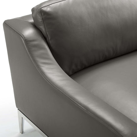 Harness Stainless Steel Base Leather Armchair - BUILDMYPLACE