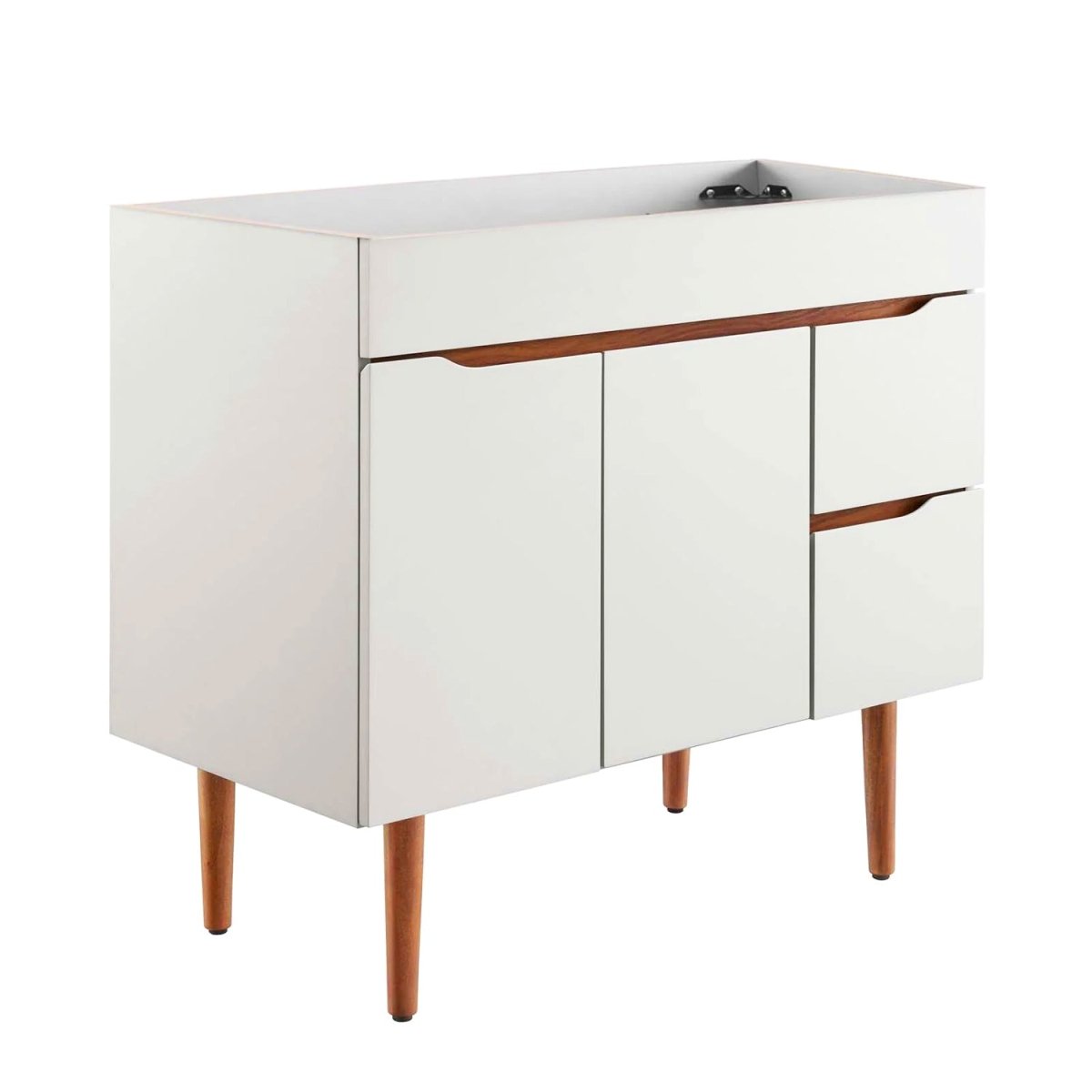 Harvey Mid Century Modern 34.5 In. Freestanding Bathroom Vanity With 2 Doors & 2 Drawers (Sink Basin not Included) - BUILDMYPLACE