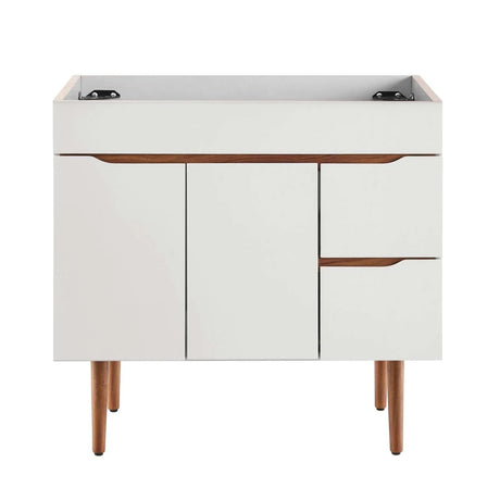 Harvey Mid Century Modern 34.5 In. Freestanding Bathroom Vanity With 2 Doors & 2 Drawers (Sink Basin not Included) - BUILDMYPLACE