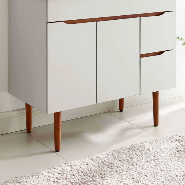 Harvey Mid Century Modern 34.5 In. Freestanding Bathroom Vanity With 2 Doors & 2 Drawers (Sink Basin not Included) - BUILDMYPLACE