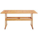 Hatteras Outdoor Patio Eucalyptus Wood Dining Table - BUILDMYPLACE
