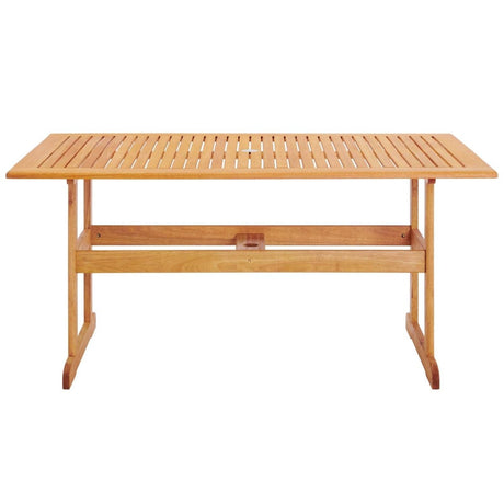 Hatteras Outdoor Patio Eucalyptus Wood Dining Table - BUILDMYPLACE