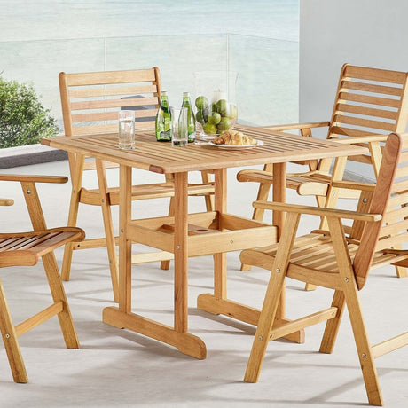 Hatteras Outdoor Patio Eucalyptus Wood Dining Table - BUILDMYPLACE