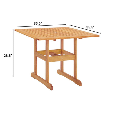 Hatteras Outdoor Patio Eucalyptus Wood Dining Table - BUILDMYPLACE