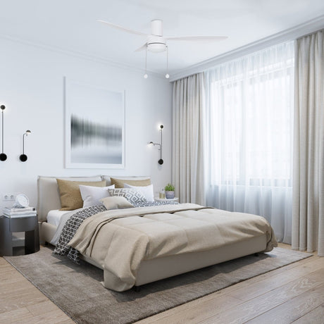 HAVEN 52 inch 3 - Blade Flush Mount Ceiling Fan with Pull Chain - LEDMyPlace