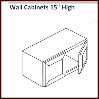 HCI - BLACK ONYX SHAKER RTA - 15"H WALL CABINET - 30"W X 15"H X 12"D - W3015 - BUILDMYPLACE