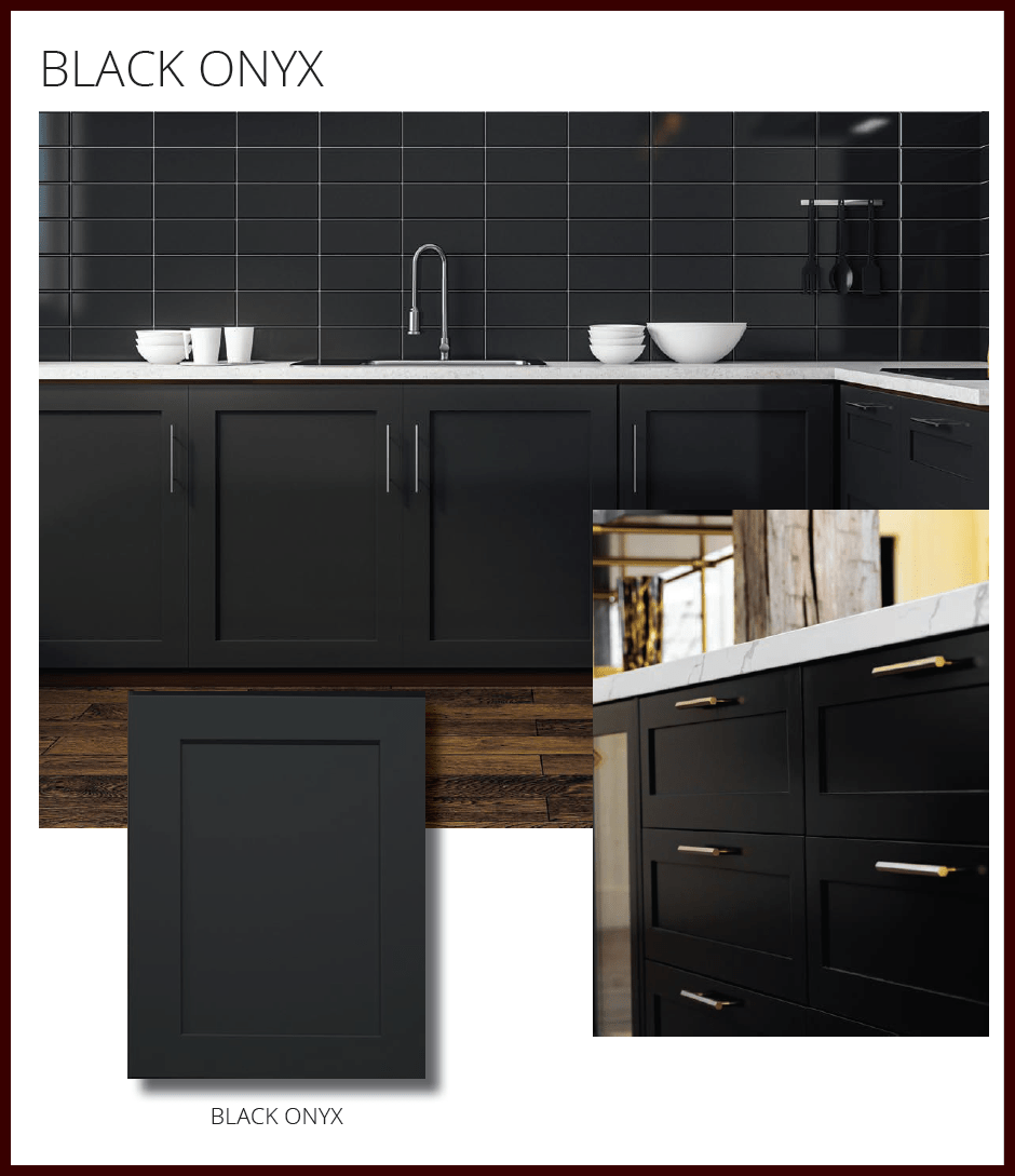 HCI - BLACK ONYX SHAKER RTA - 36" WIDE SINK BASE CABINET - 36"W X 24"D X 34.5"H - SB36 - BUILDMYPLACE