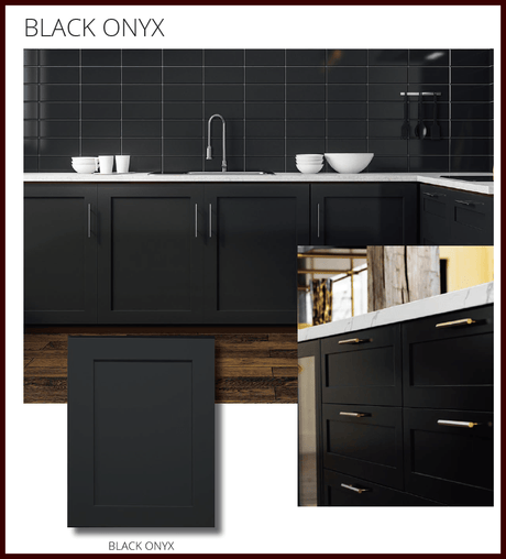 HCI - BLACK ONYX SHAKER RTA - BASE CABINET FULL HEIGHT DOOR - 24"W X 24"D X 34.5"H - B24FHD - BUILDMYPLACE