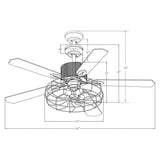 Helston 52 Inch 5 - Blade Best Smart Ceiling Fan With Light & Best Smart Wall Switch - Black/Dark Wood & Light Wood (Reversible Blades) - LEDMyPlace