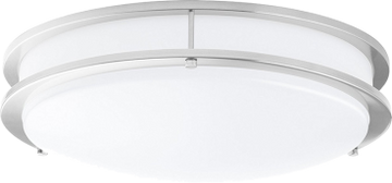 LED Double Ring 15in. Flush Mount - 19 Watt - Dimmable - 5000K - 1500 Lumens Brushed Nickel