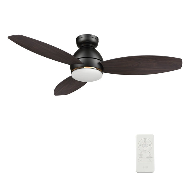 HOBART 48 inch 3 - Blade Flush Mount Smart Ceiling Fan with LED Light & Remote - LEDMyPlace