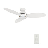 HOBART 48 inch 3 - Blade Flush Mount Smart Ceiling Fan with LED Light & Remote - LEDMyPlace