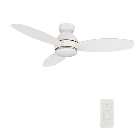 HOBART 48 inch 3 - Blade Flush Mount Smart Ceiling Fan with LED Light & Remote - LEDMyPlace