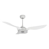 Icebreaker 52 in.(3 - Blade) Best Smart Ceiling Fan w/ Dimmable LED Light and Remote, Indoor/Outdoor, White Finish Works w/ Alexa/Google Home/Siri - LEDMyPlace