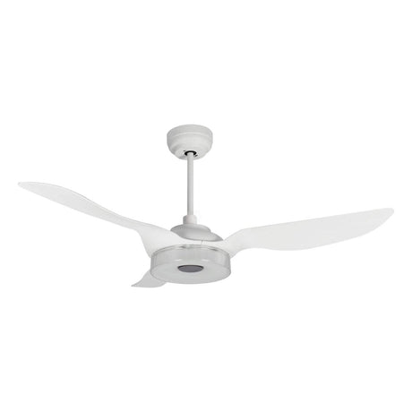 Icebreaker 52 in.(3 - Blade) Best Smart Ceiling Fan w/ Dimmable LED Light and Remote, Indoor/Outdoor, White Finish Works w/ Alexa/Google Home/Siri - LEDMyPlace