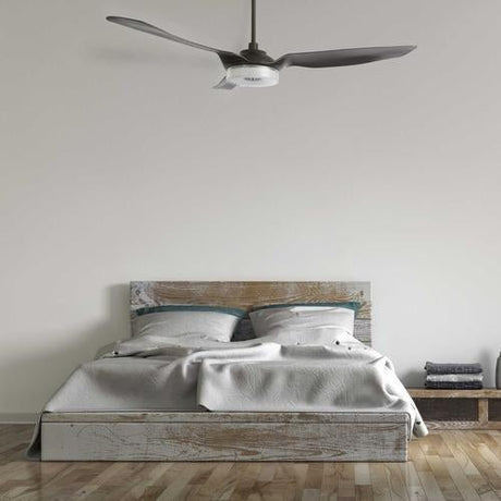 Icebreaker 52 in.(3 - Blade) Best Smart Ceiling Fan w/ Dimmable LED Light and Remote, Indoor/Outdoor, White Finish Works w/ Alexa/Google Home/Siri - LEDMyPlace