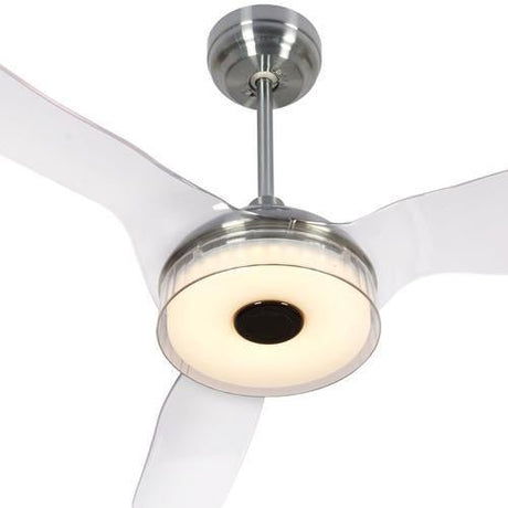 Icebreaker 56 in. (3 - Blade) Indoor/Outdoor Best Smart Ceiling Fan w/ Dimmable LED Light(Set of 2), Silver Finish Works w/ Alexa/Google Home/Siri - LEDMyPlace