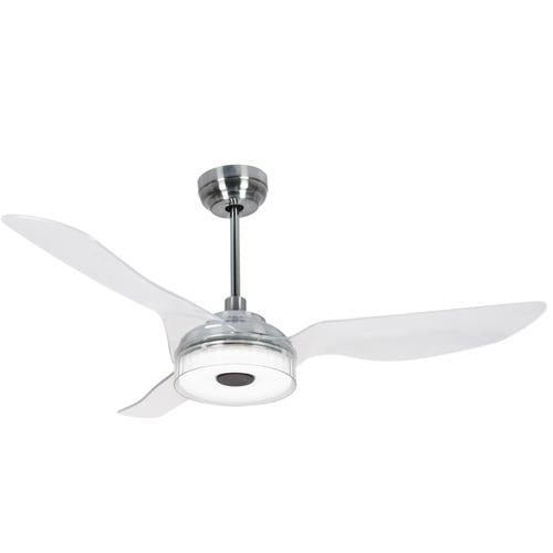 Icebreaker 56 in. (3 - Blade) Indoor/Outdoor Best Smart Ceiling Fan w/ Dimmable LED Light(Set of 2), Silver Finish Works w/ Alexa/Google Home/Siri - LEDMyPlace