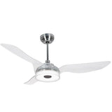Icebreaker 56 in. (3 - Blade) Indoor/Outdoor Best Smart Ceiling Fan w/ Dimmable LED Light(Set of 2), Silver Finish Works w/ Alexa/Google Home/Siri - LEDMyPlace