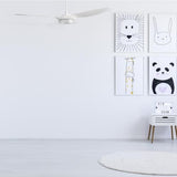 Icebreaker 56 in. (3 - Blade) Modern White Best Ceiling Fan w/ Remote & Dimmable LED Light, Works w/ Alexa/Google Home/Siri - LEDMyPlace