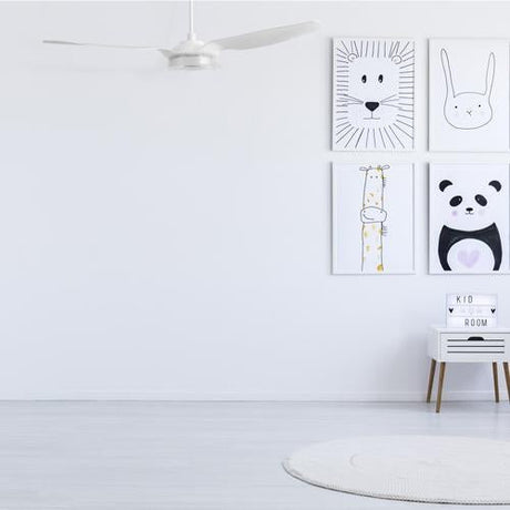 Icebreaker 56 in. (3 - Blade) Modern White Best Ceiling Fan w/ Remote & Dimmable LED Light, Works w/ Alexa/Google Home/Siri - LEDMyPlace