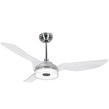 Icebreaker 56 in. LED Best Smart Ceiling Fan with Remote (3 - Blade) Silver Finish (Voice Control) w/ Alexa/Google Home/Siri - LEDMyPlace
