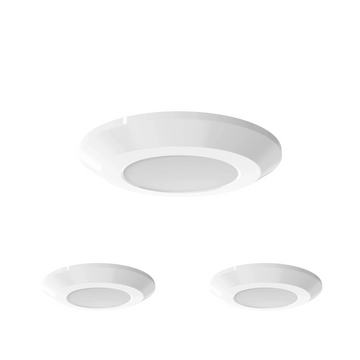 3Pc Slim Under Cabinet Puck Lighting Kit W/ 12V Adaptor - Wave Sensor Dimming - 3x3.5 Watts - White