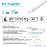 Hybrid T8 4ft LED Tube/Bulb - 22w/20w/18w/ 15w/12w/10w Watt Adjustable, 130lm/w, 3000k /3500k/4000k/5000k/6000k/6500k CCT Changeable, Frosted, Base G13, Single End/Double End Power - Ballast Compatible or Bypass