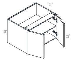 RTA - Concrete - Floating Vanity Base Cabinet | 24"W x 30"H x 21"D