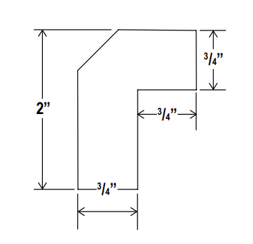 Shaker White - Angle Light Rail Moulding - 96"W x 2"H x 3/4"D