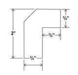 Shaker White - Angle Light Rail Moulding - 96"W x 2"H x 3/4"D