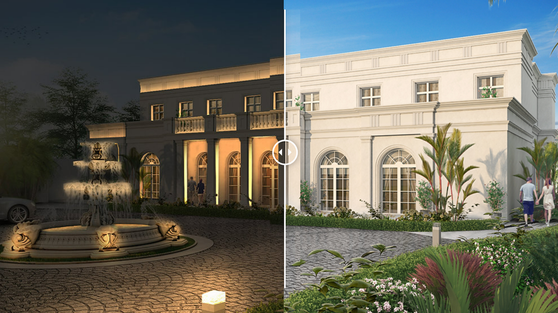 Estate lighting design at dusk