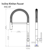 ZLINE Incline Kitchen Faucet in Chrome (INC-KF-CH)